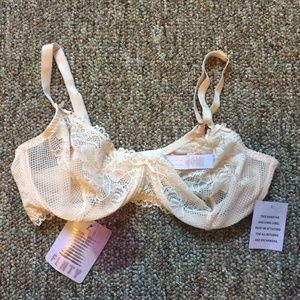 Savage Fenty Unlined Lace Bra Silver Peony 34DD